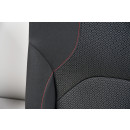 Rücksitzbank Rücksitz Hinten Stoff schwarz mit weißen Streifen Nähte rot Seat Leon SC 5F5 2Türer