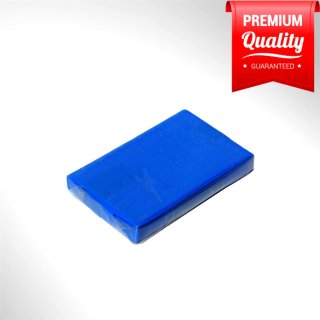 Reinigungsknete Set Blau - Fein 100g + Gleitmittel 500ml + Box für Autolack